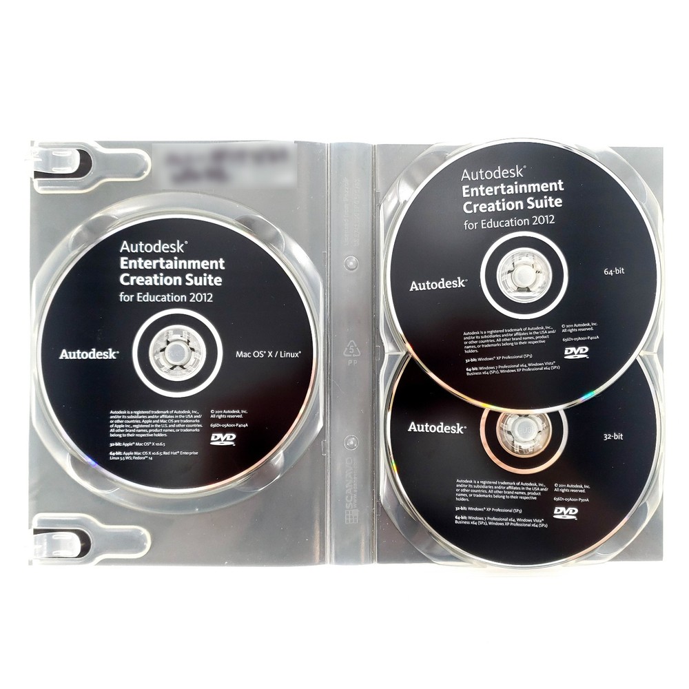 Autodesk Entertainment Creation Suite for Education 2012 Student Version 3-Discs