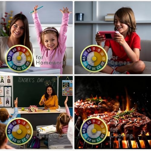 60 Minute Visual Timer for Classroom Kids Teachers, 4-Inch Countdown Timer