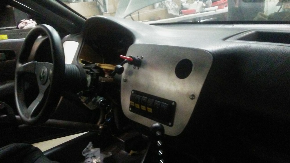 1996 Honda Civic EK Middle Panel:*Bare Aluminum One 52mm & Switch Panel Cutout