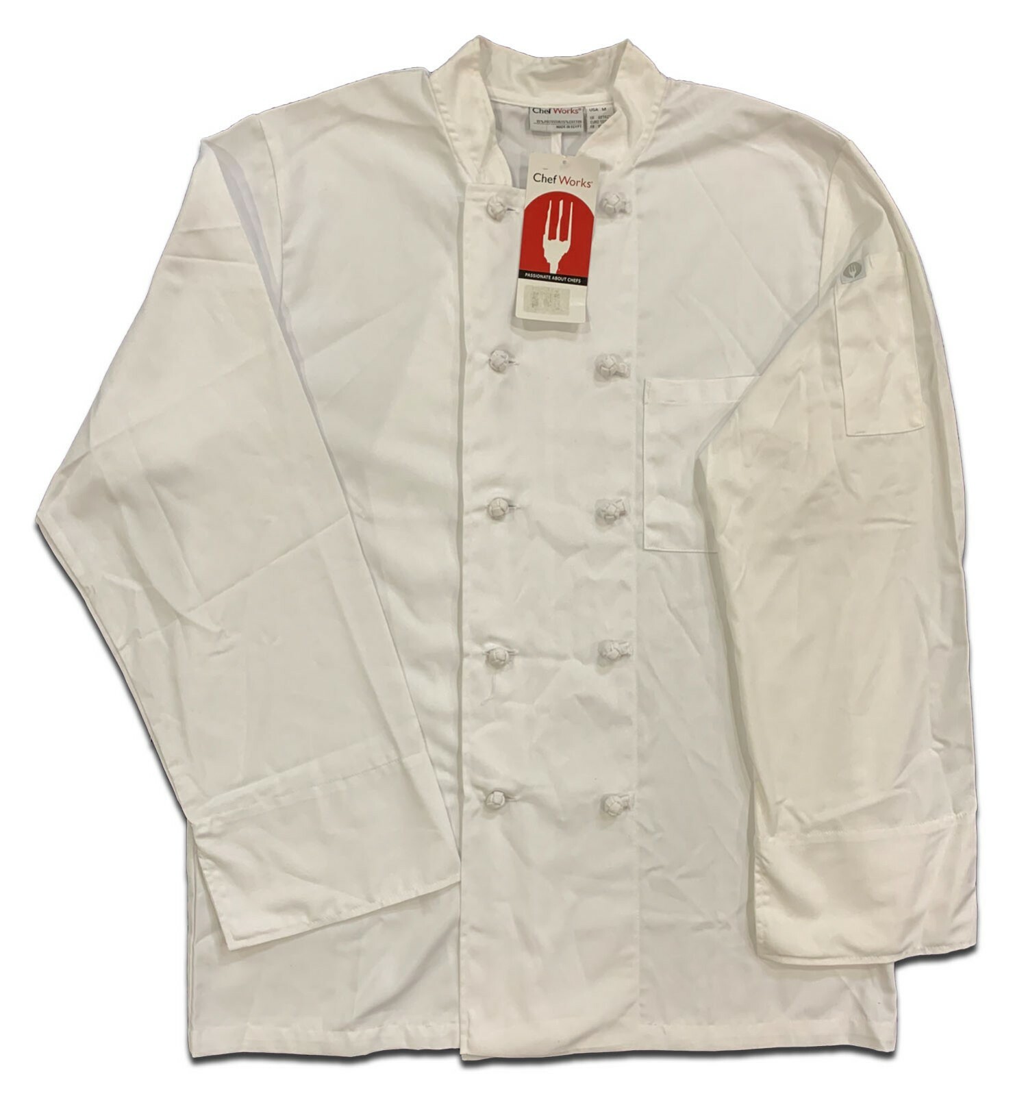 Chef Works Bordeaux Chef Coat Knot Closure White Kitchen Industrial Work Uniform