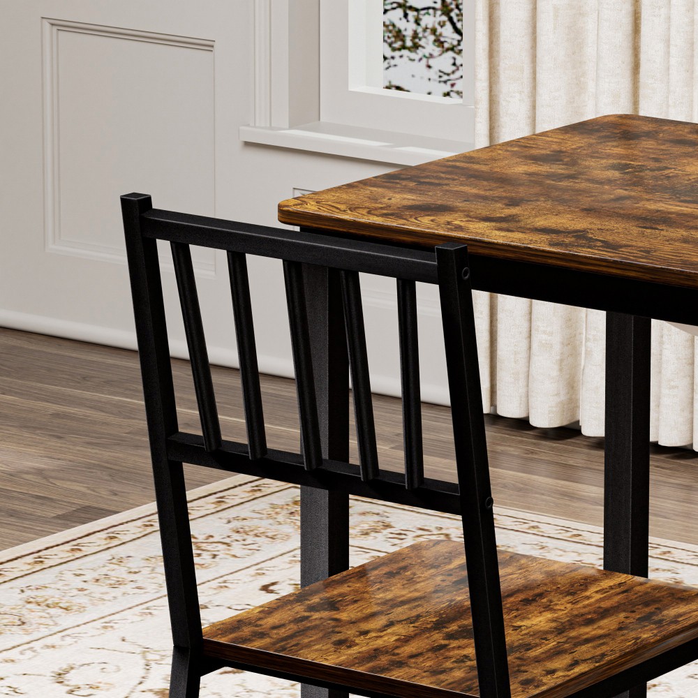 Dining Table Set,Bar Table w/ 2 Dining Benches,Kitchen Table Counter with Chairs