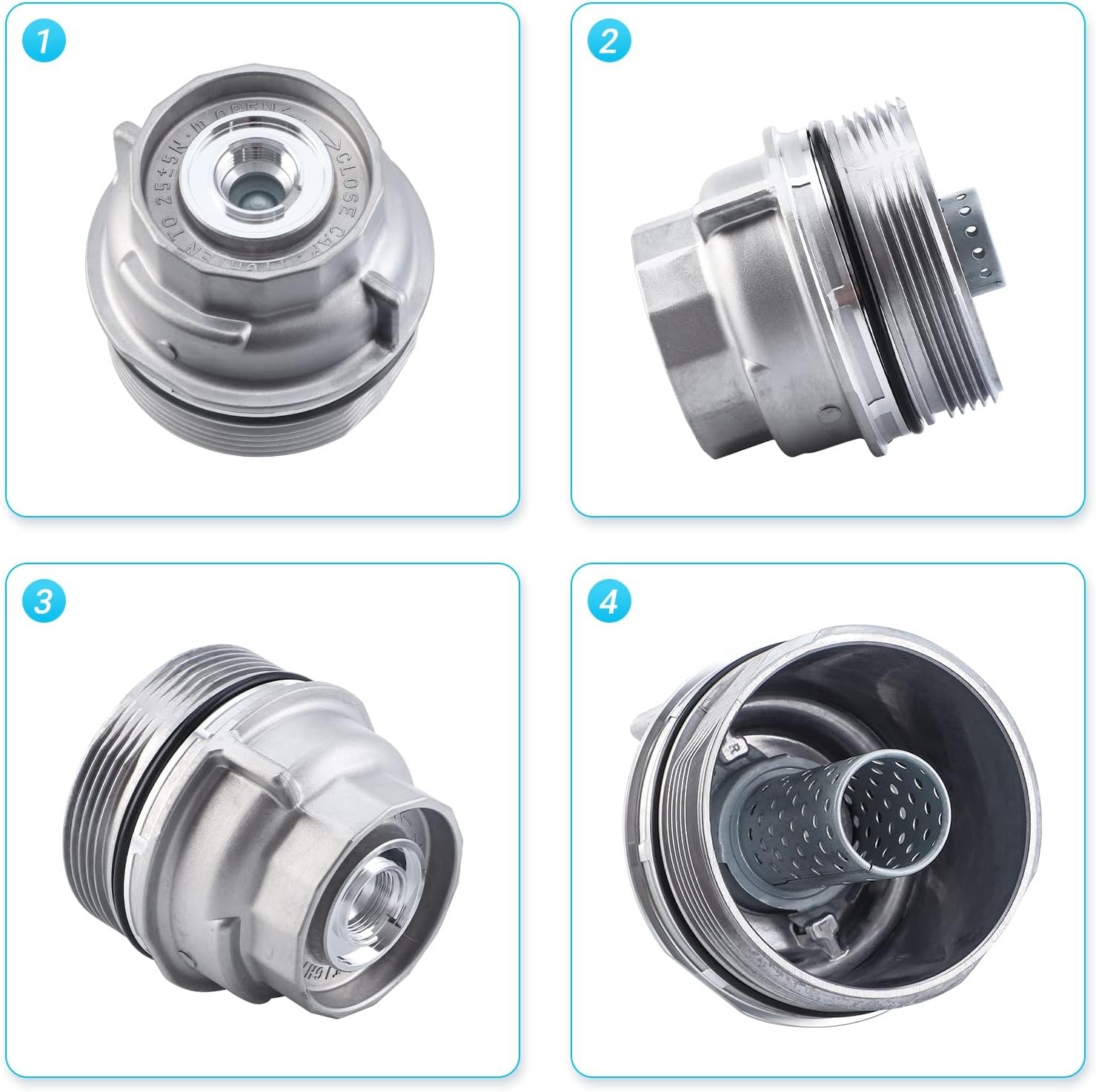 Oil Filter Housing Cap Assembly 15620-31060 1pack oil filter cap, natural