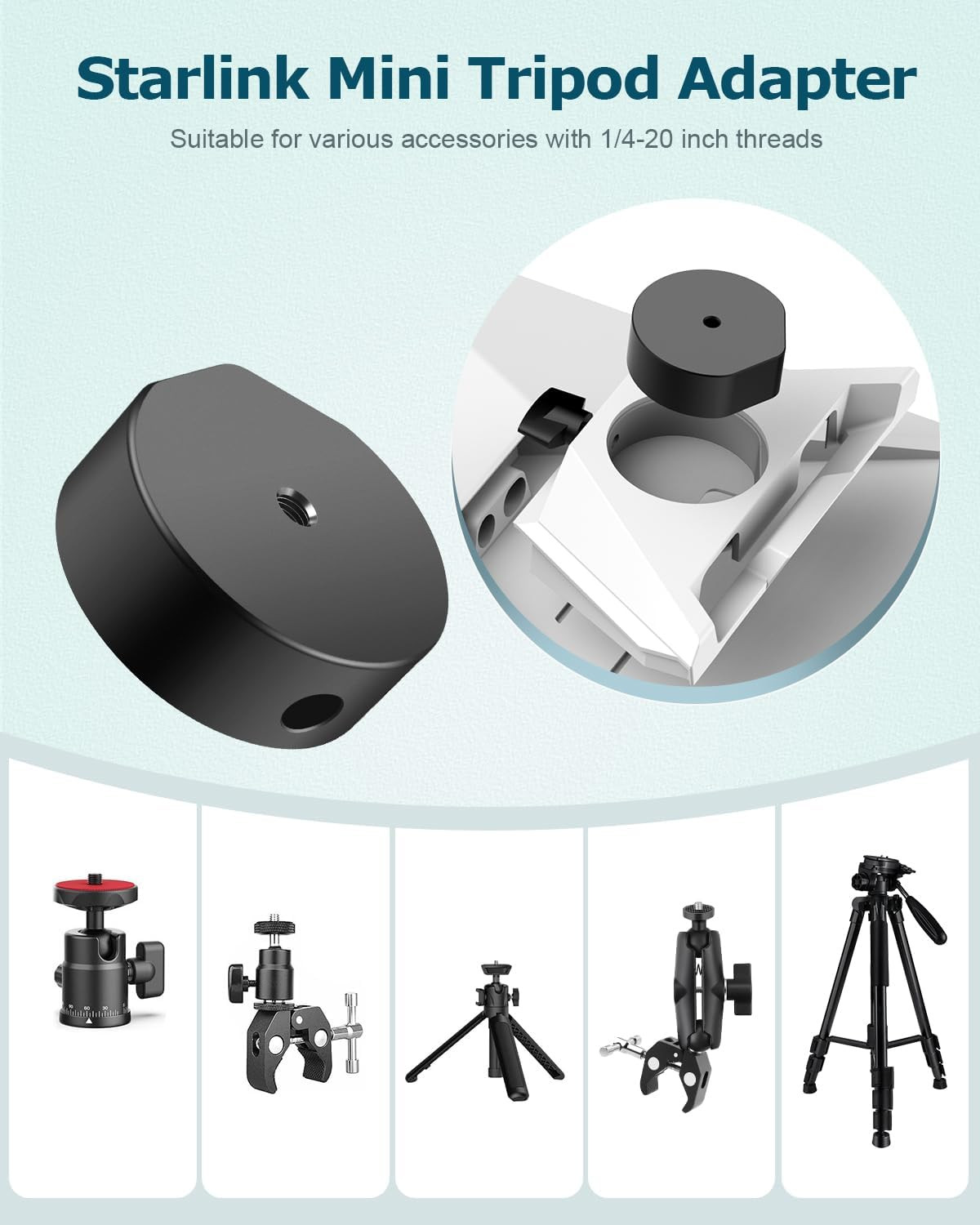 Starlink Mini Mount, Adjustable Clamp Mount for Starlink Mini Accessories with S