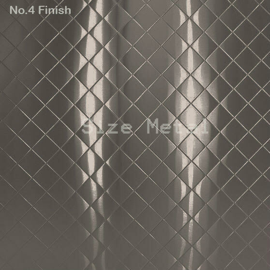 Food Truck & Restaurant Brushed Quilted Stainless Steel Wall Panel, 24Ga 48"x96"