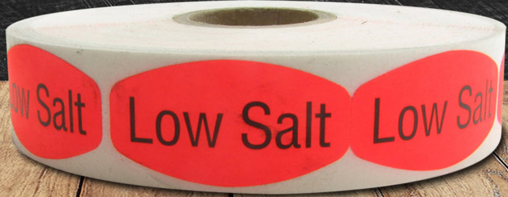 1000 each per roll LOW SALT LABELS STICKERS