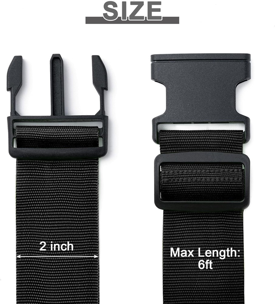 Durable Adjustable Luggage Straps Set - Bright Colors for Easy Identification