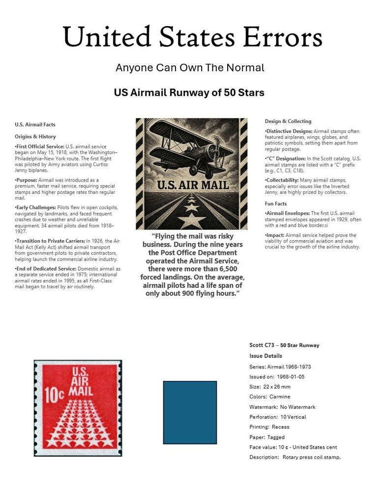 Centsational Custom Presentation Panel For Error SN C73 - 8.5” X 11”