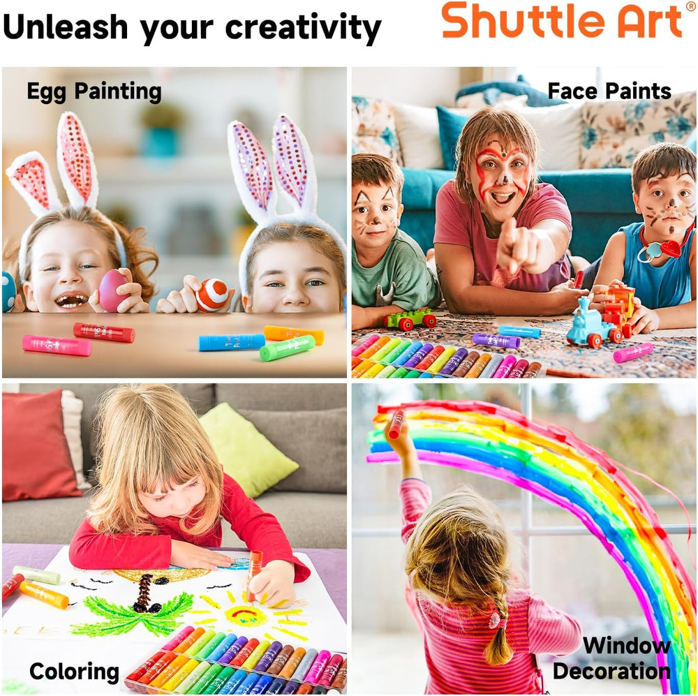 Tempera Paint Sticks, 32 Colors Solid Tempera Paint for Kids, Super Quick Drying