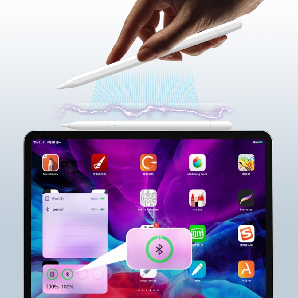 For Apple Pencil 3rd Generation Bluetooth with hidden USB-C charging port