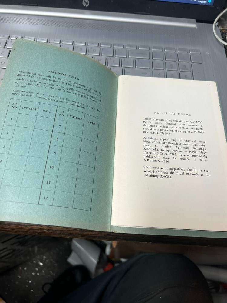 RAF post WW2 Pilots Notes ATTACKER FB1 & 2 Royal Air Force Pilot's book