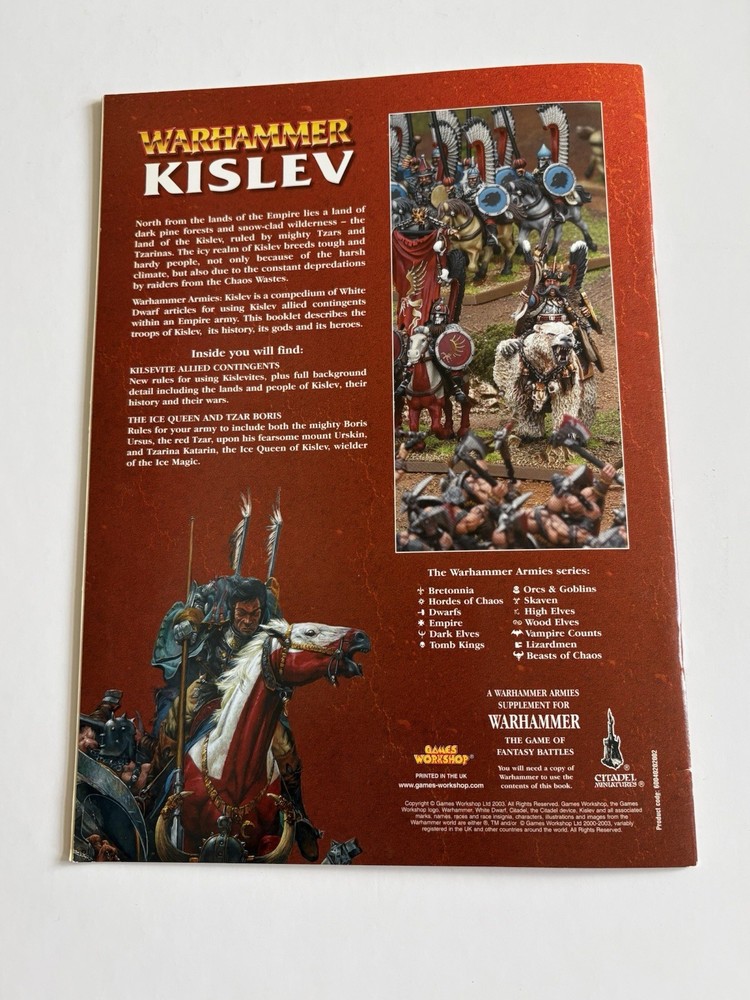 Warhammer Kislev Games Workshop 2003