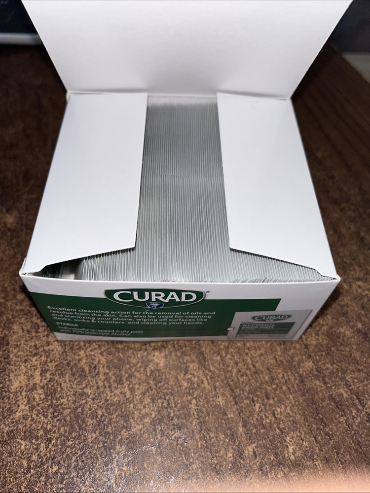 200 Count Curad Medium Alcohol Prep Pads, Individually Sealed