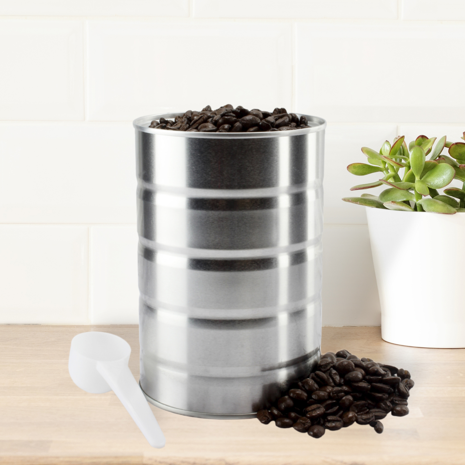 Empty Coffee Cans 4pk, Metal Cans for Kitchen Storage, Baking, Coffee Packaging