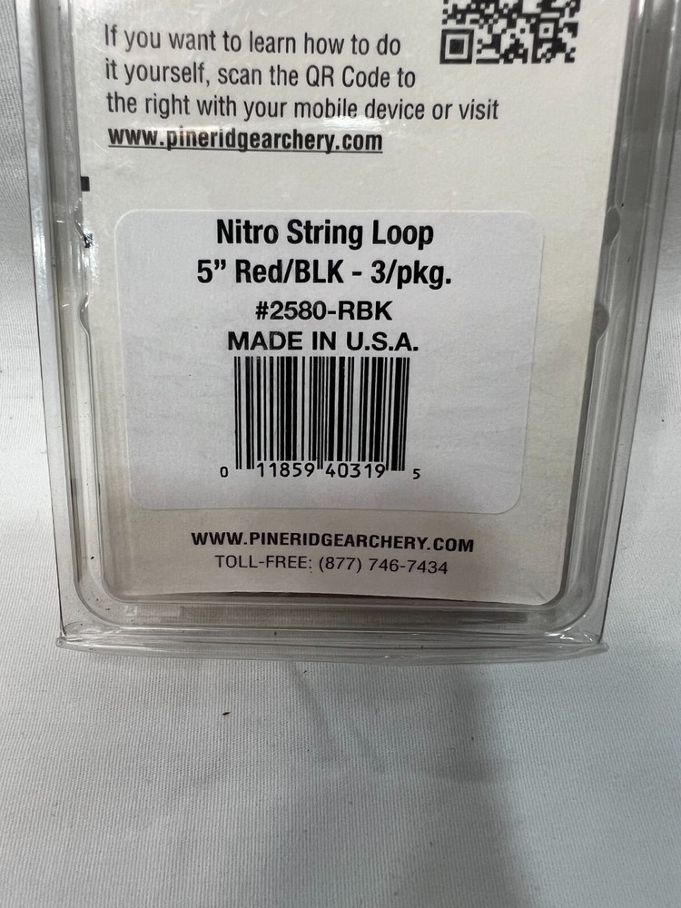 PINE RIDGE ARCHERY NITRO STRING LOOP - .085" INCLUDES (3) 5" PIECES - NIP