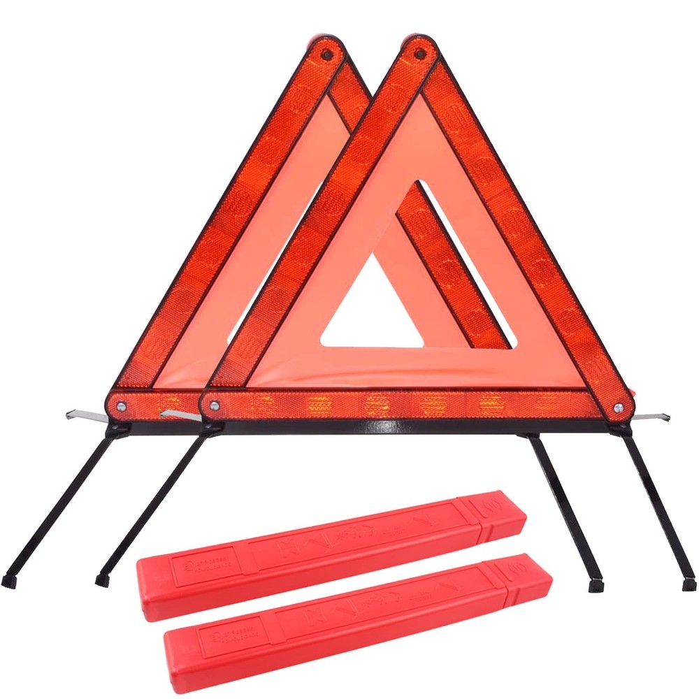 Warning Triangle with, Foldable Warning Triangle Vehicle, with Storage Box, for Warning...