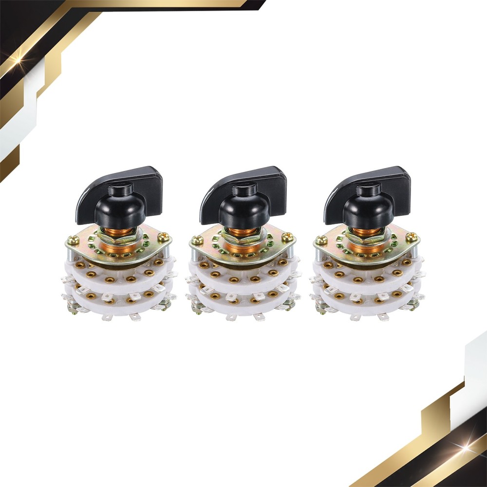 3Pack 2P10T Rotary Switch 2 Pole 10 Position Band Selector 2 Deck