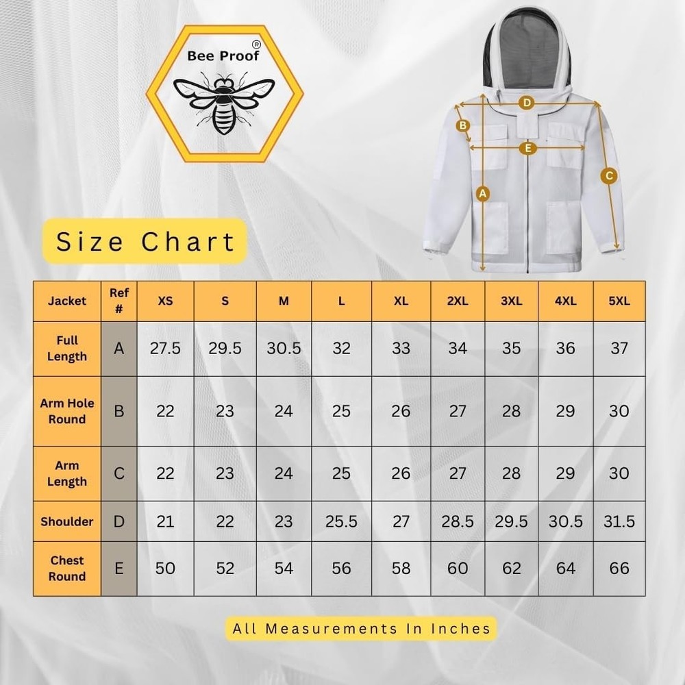 Bee Proof Beekeeping Jacket with Veil 3Layer Ultra Ventilated 2 Veil Options ...