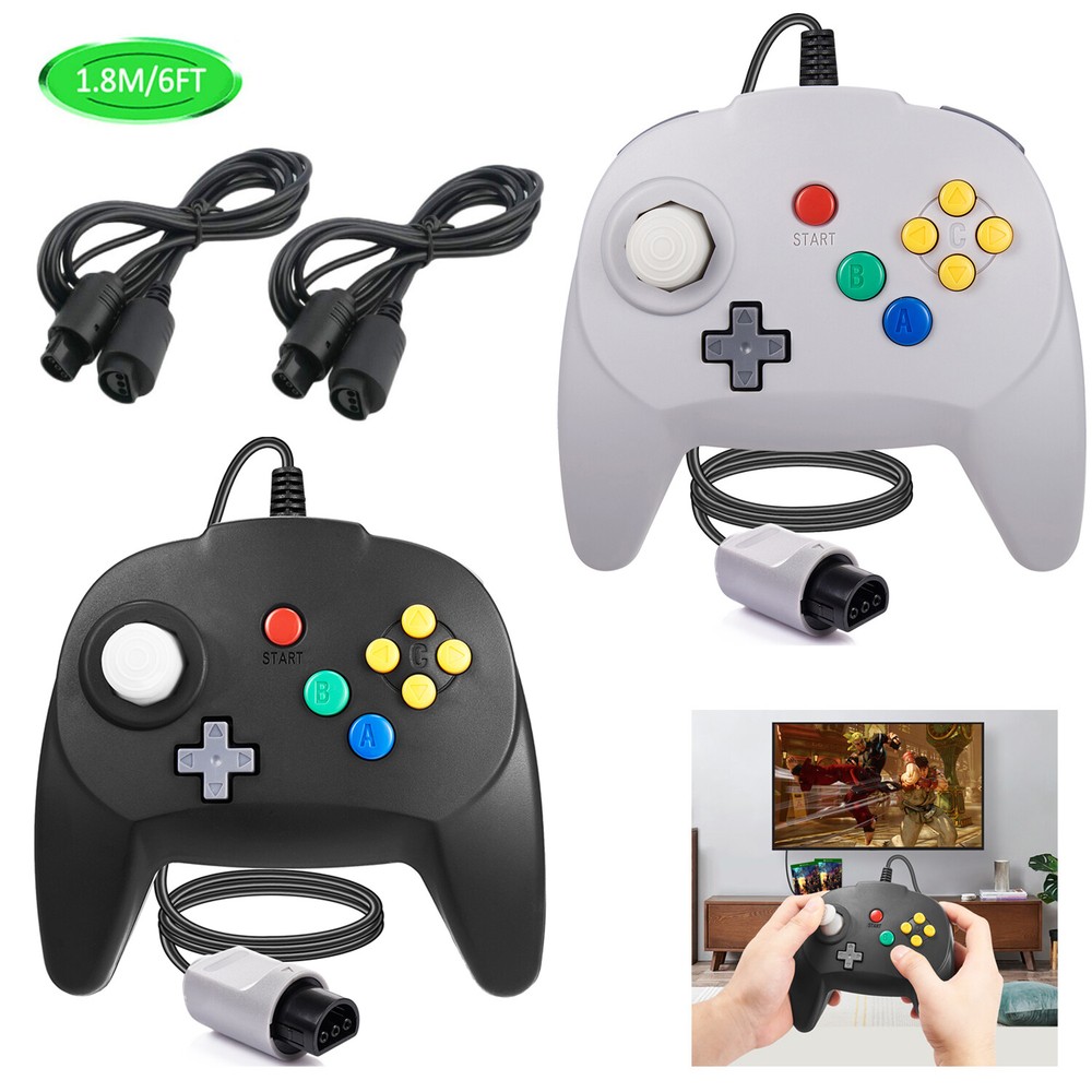Wired N64 Controller 64-bit Gamepad Joystick for 64 Console Video Game+6FT Cable