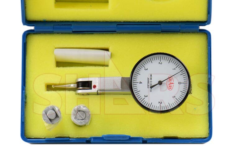 SHARS 0.008" Dial Test Indicator 0.0001" Accuracy White Face 0-4-0 NEW !]