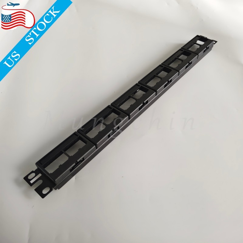 Set Mini Com Modular Patch Panel For Panduit CPP24WBLY Cat 6, 5E w/ Faceplates