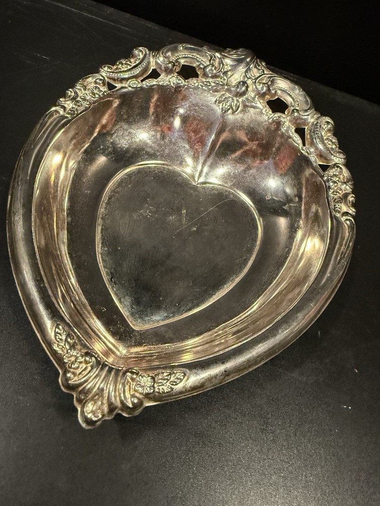 Godinger Silver Art Co. Vintage Baroque Heart-Shaped Candy Serving Dish