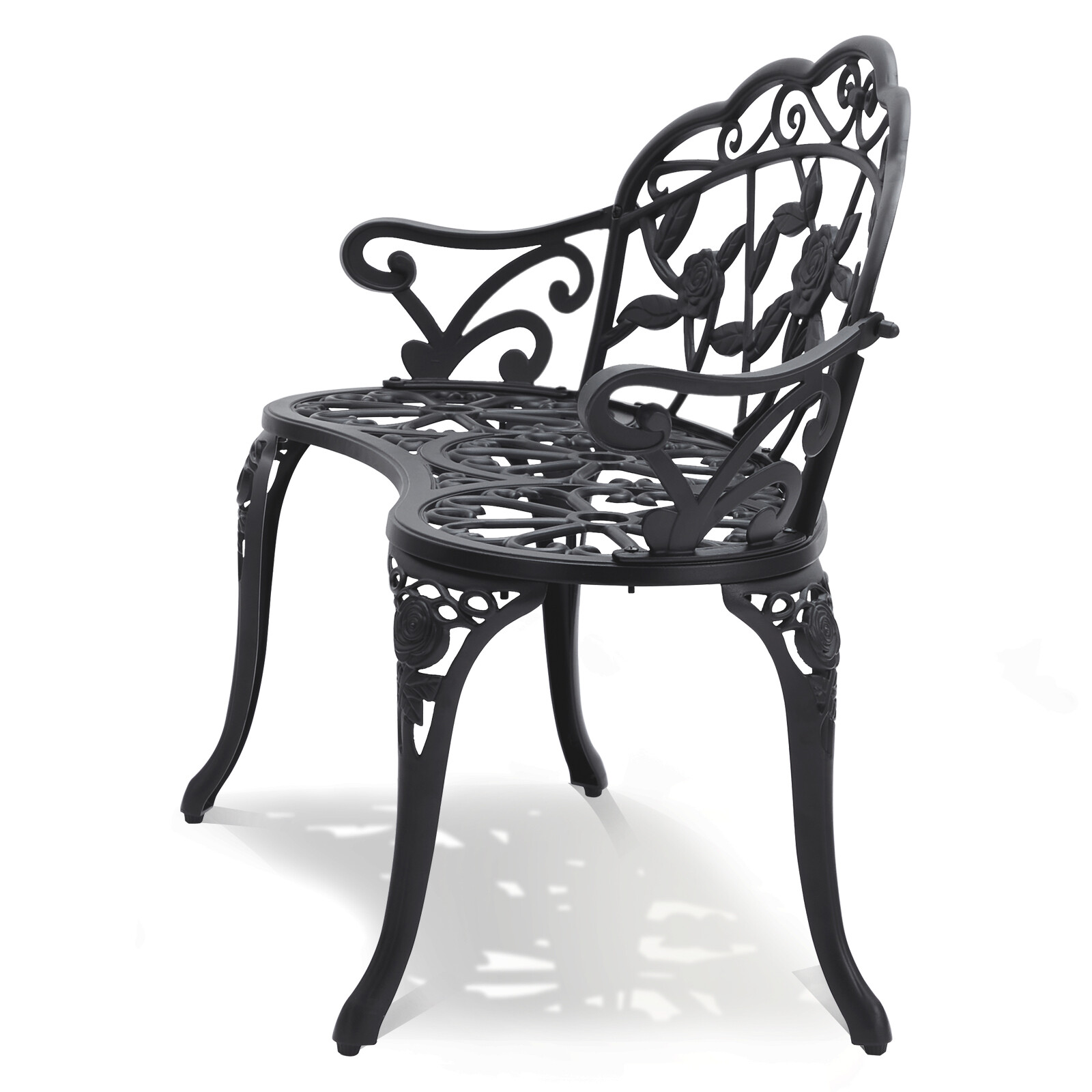 VEVOR Outdoor Bench 38.8in Metal Garden Bench 480lbs Park Patio Yard Porch Bench