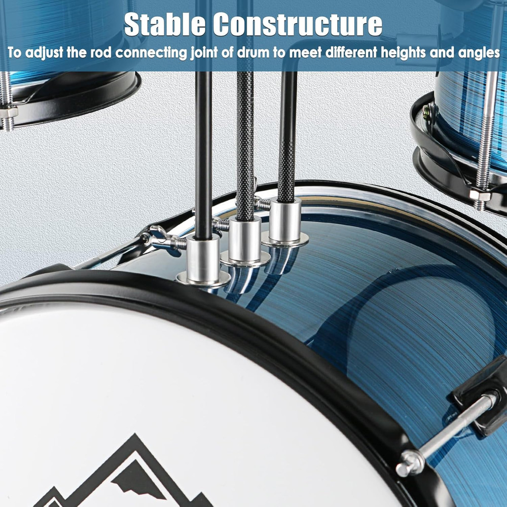 Drum Set, 3 Piece 14'' Drum Sets for Drummer,Beginner, Drum Set with Adjustable
