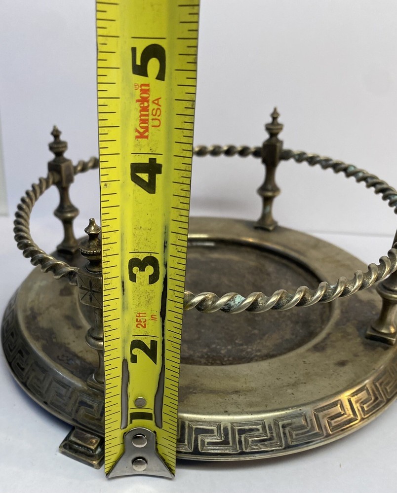Vintage Ornate Silver plate Display Dome Base ? Statue Wine Holder?
