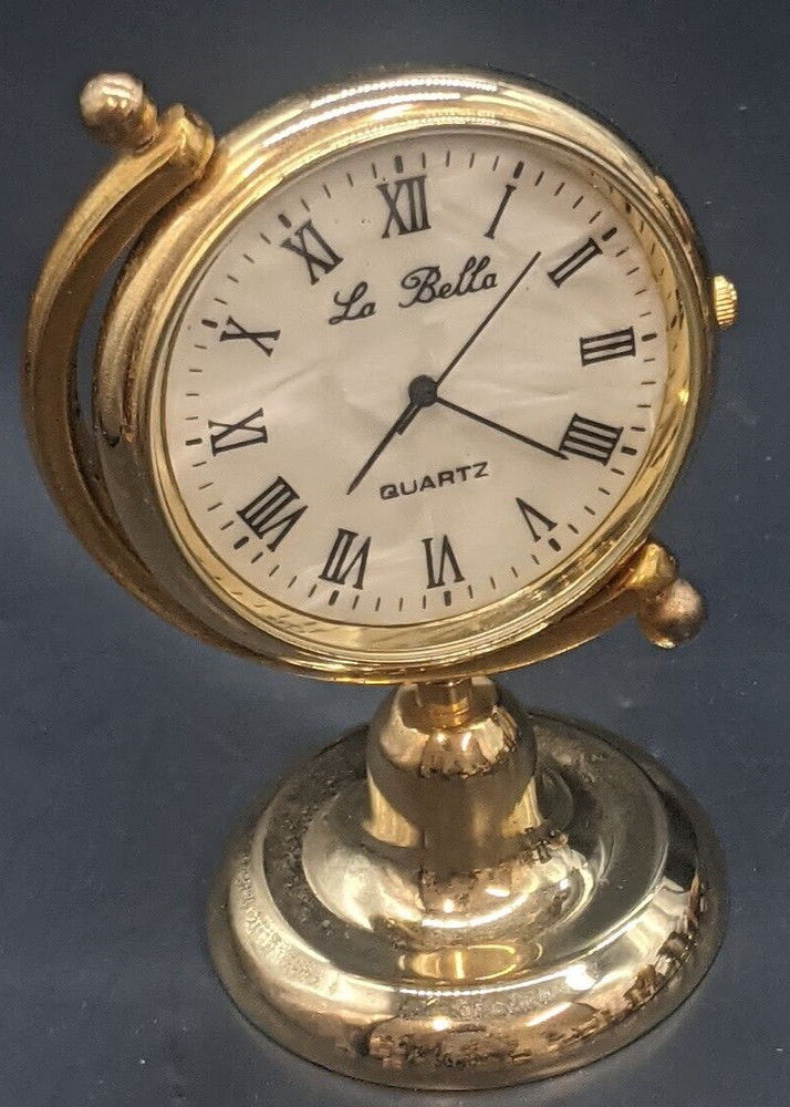 Golden Globe Mini Clock With Base