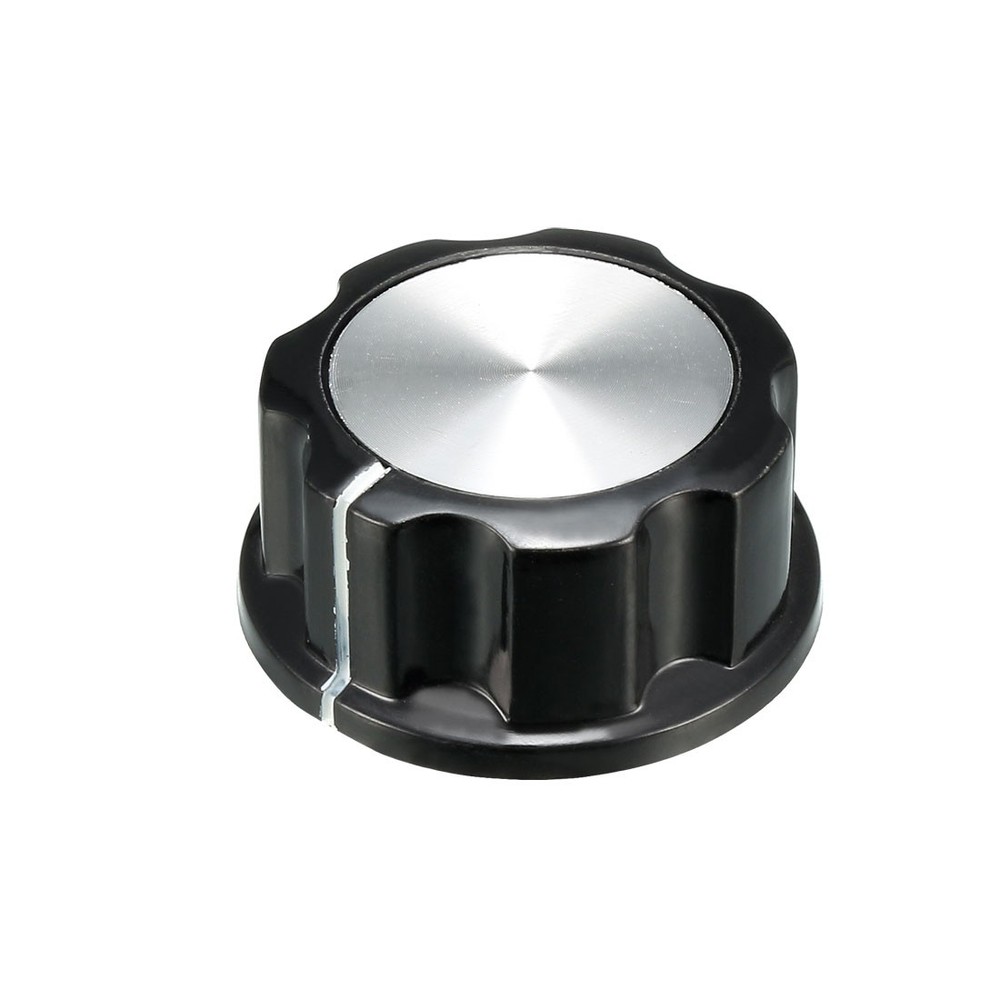 5Pcs 33x15.5mm Silver Tone Top Potentiometer Volume Control Rotary Knobs