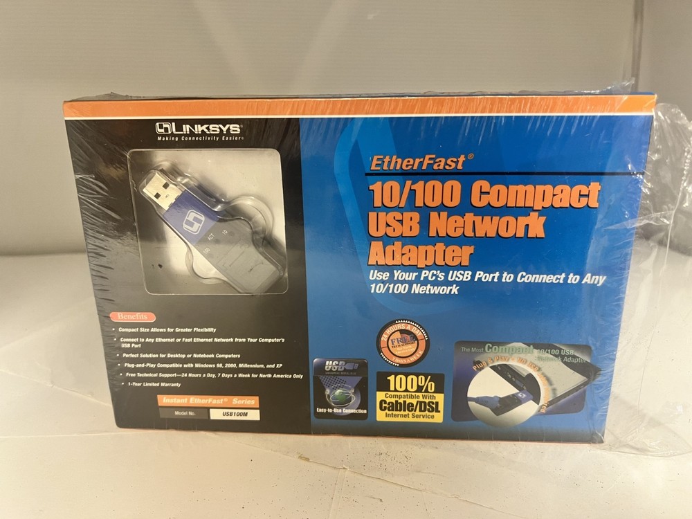Linksys 10/100 Compact USB Network Adapter USB 1.0 USB100M