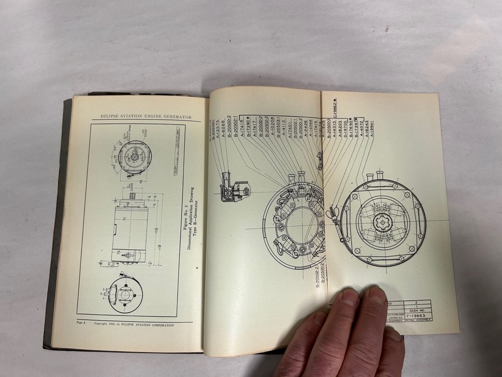 Vtg Eclipse Aviation No 1A Plane Engine Generator Instruction Book Manual (A8)