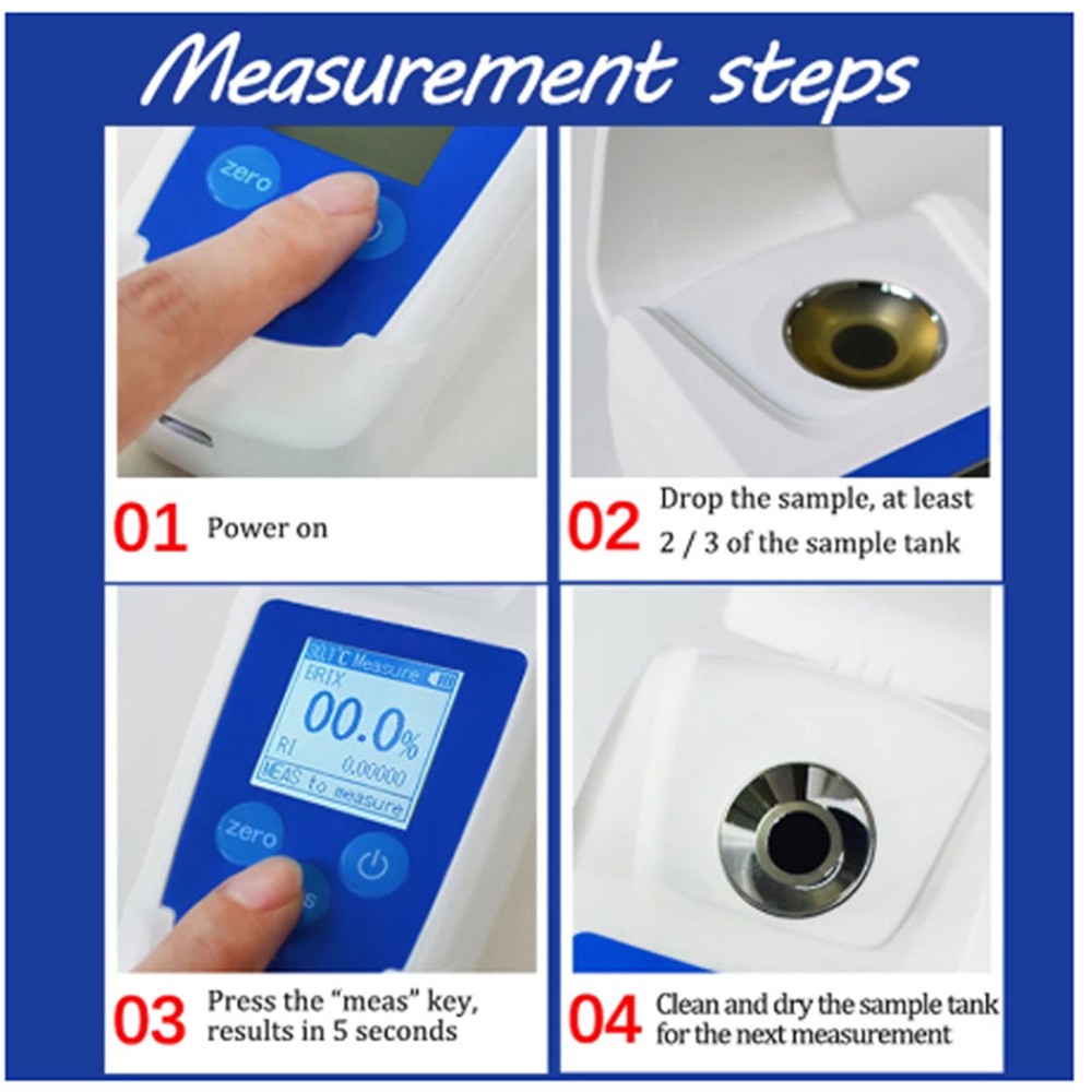 New 0‑55% Digital Brix Refractometer High Accuracy Brix Tester Meter For Fruit H