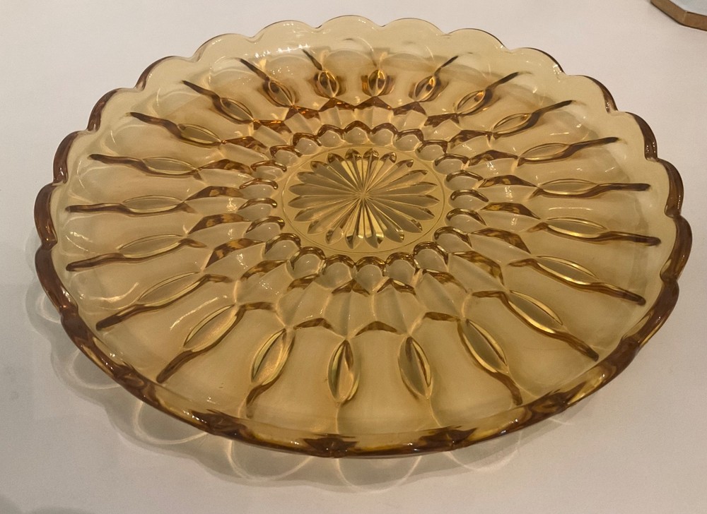 Antique AMBER SERVING DISH excellent condition