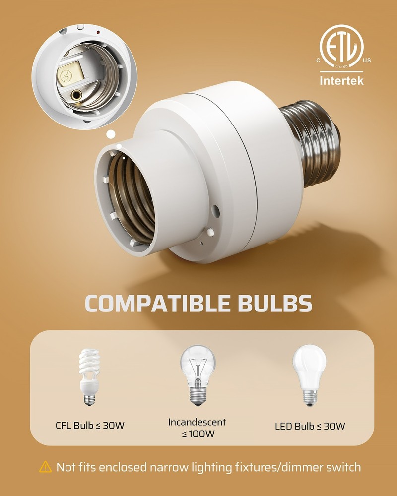 DEWENWILS Remote Control Light Socket Dimmer,Wall Mounted Wireless Light Switch