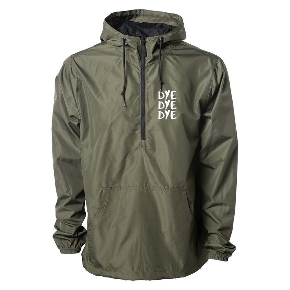 Dye Cowles Pullover Windbreaker Jacket - Olive Size: Large