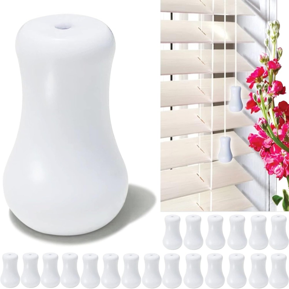 20pcs White Plastic Cord Tassel, Blind Pull One Size,