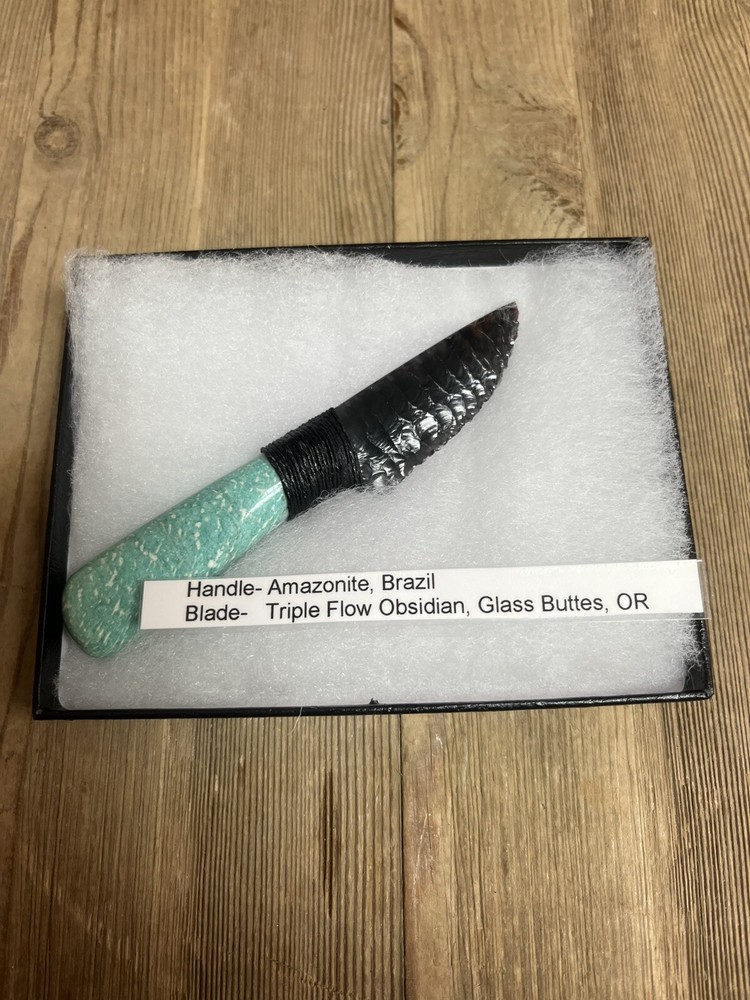 Obsidian Blade With Amazonite Handle