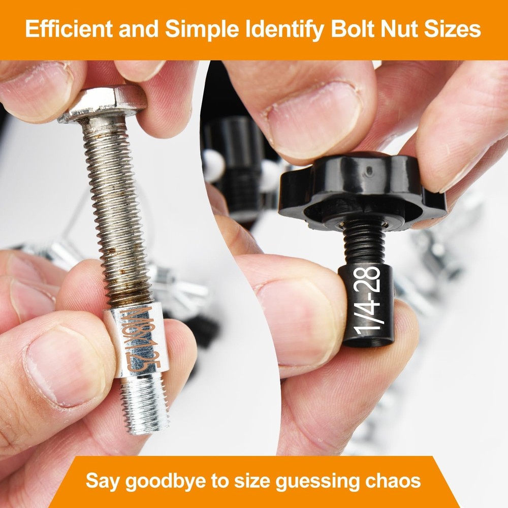Nut and Bolt Thread Checker, Thread Checker Standard and Metric, Bolt Size an...