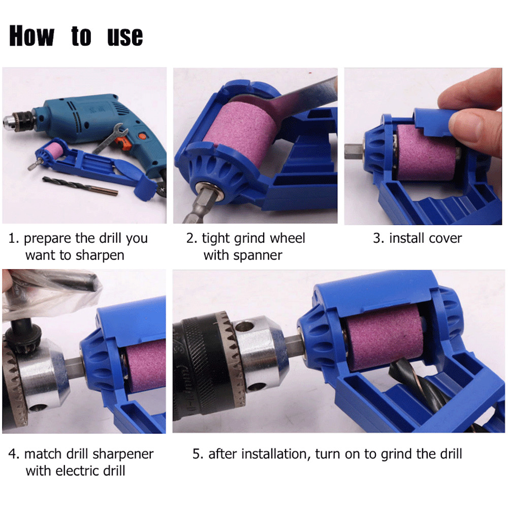 Drill Bit SHARPENER Corundum Grinding Wheel Titanium Portable Powered Tools US