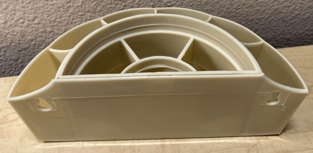 Vintage Kitchen Kaboodle Organizer Wall Mountable Half Circle Plastic Pockets