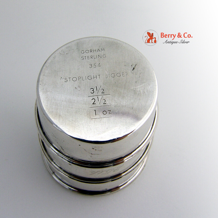 Stoplight Spotlight Jigger Gorham Sterling Silver 1940