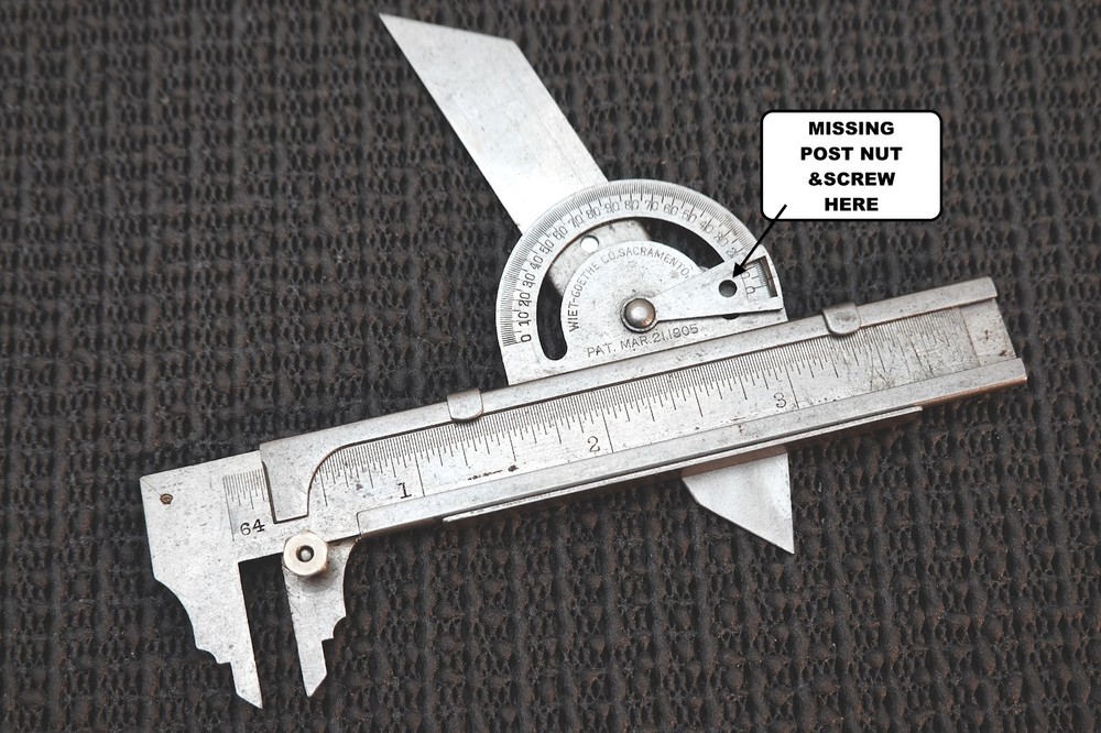 RARE ! WEIT-GOETHE PAT'D .1905 Combination Tool Protractor, Bevel, Caliper
