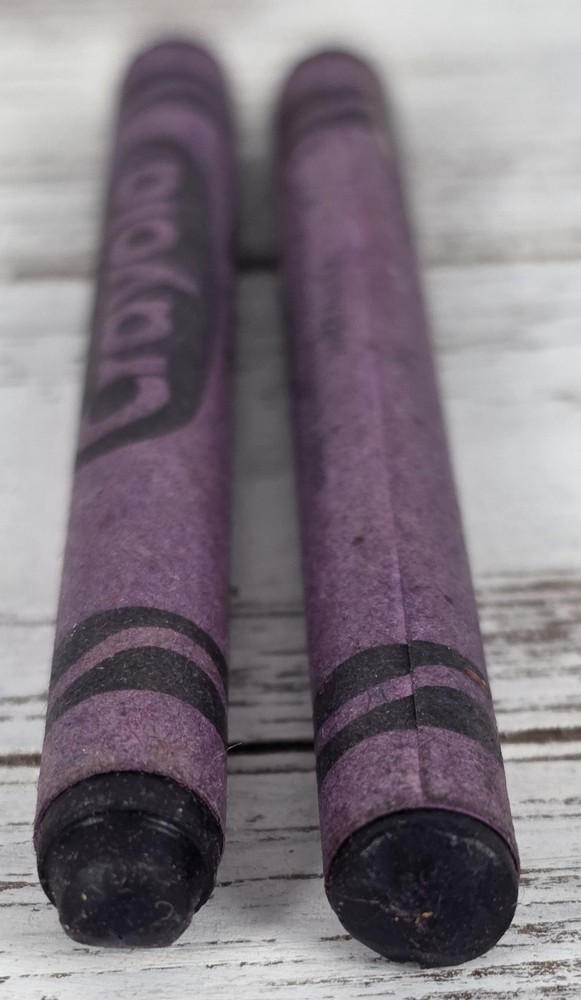 (2) Vintage Binney & Smith Violet Crayons