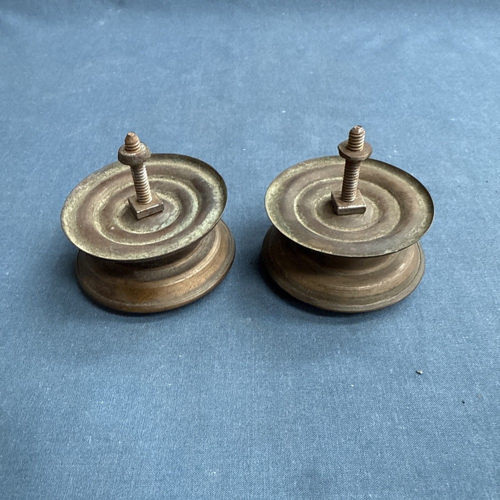 2 Antique Brass Drawer Pull Knobs Federal Pull Handles Furniture Hardware