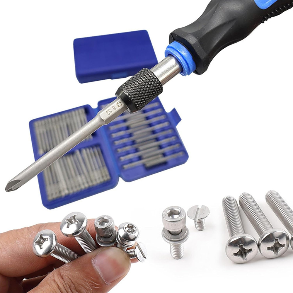 50Pcs Extra Long Security Bit Set,Screwdriver Bit Set, Extra Long Magnetic Drive