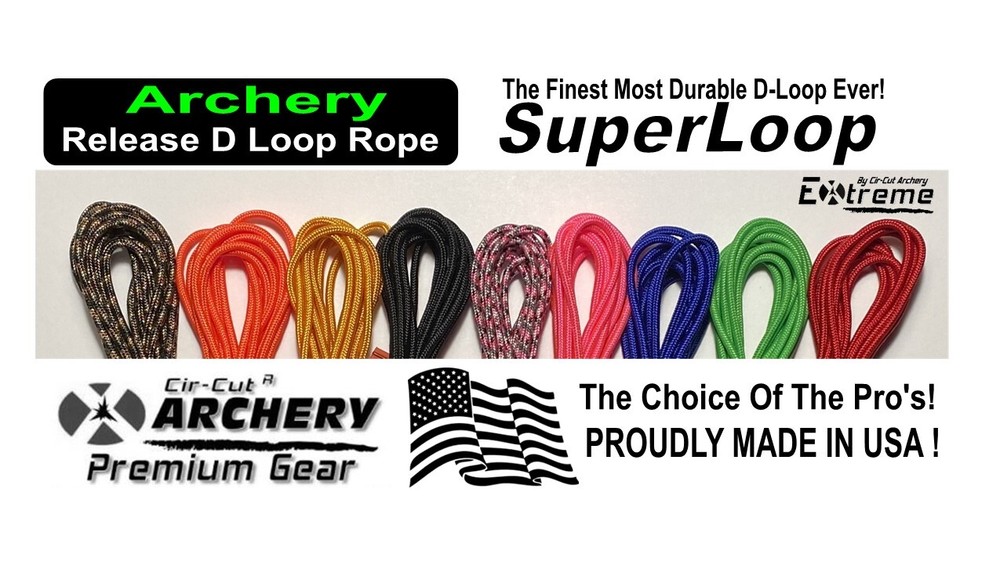 CIR CUT Archery Bowstring Nock D Loop Rope Release 5 FOOT PACK STIFF BRAID - USA