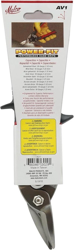 Malco AV1 Left Cut Aviation Snip