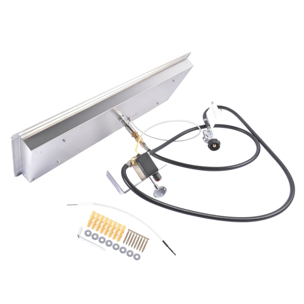 30x10-inch Fire Pit Pan Stainless Steel Fire Pit Burner Kit Rectangular