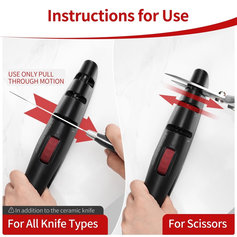 5 Precision Adjust Knife Sharpener- 3-Stage Premium Kitchen Knife Sharpener t...